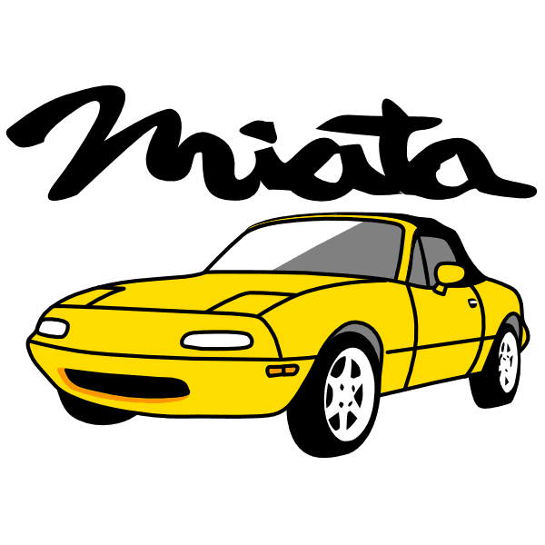 White Miata Mazda Hat Embroidered Dad Cap