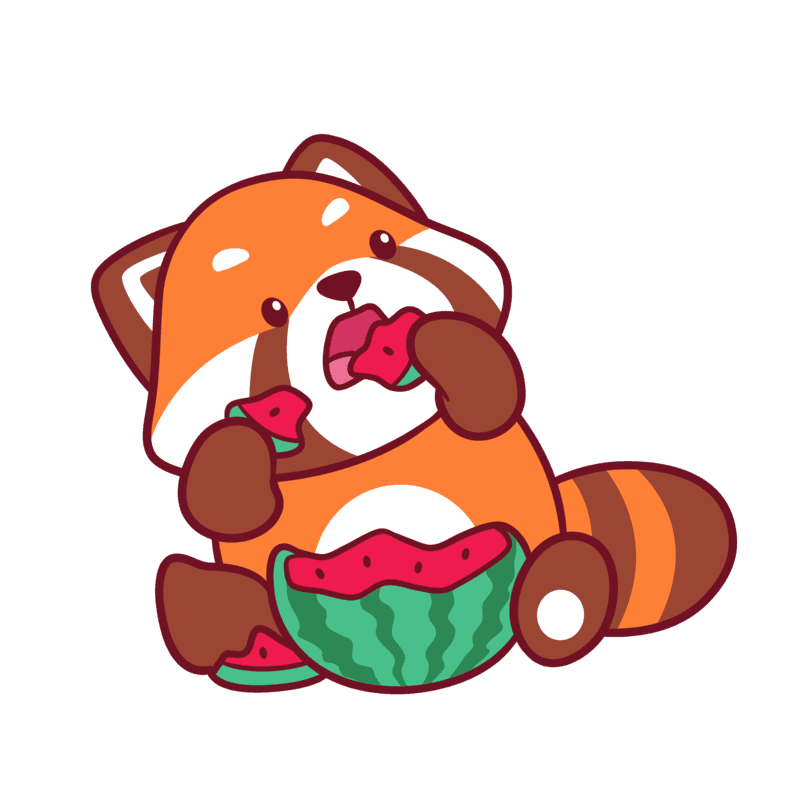Cute Red Panda Eating Watermelon Embroidered Hat, Gift For Panda Lovers Baseball Cap, Dad Cap Gifts, Gift for Dad Gift for Mom Hat Panda