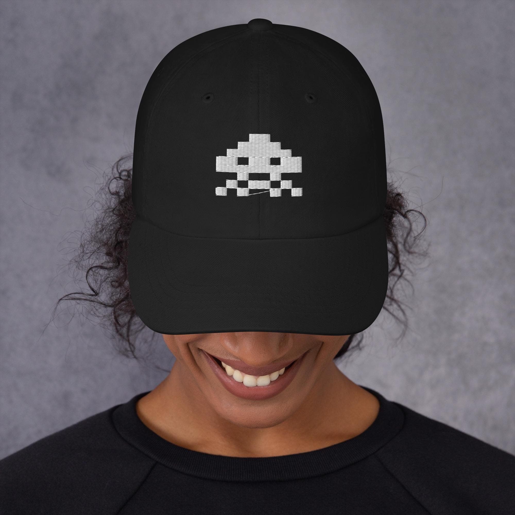 Retro Pixel Monster Hat – Embroidered Gaming Cap for Gamers & Pixel Art Fans