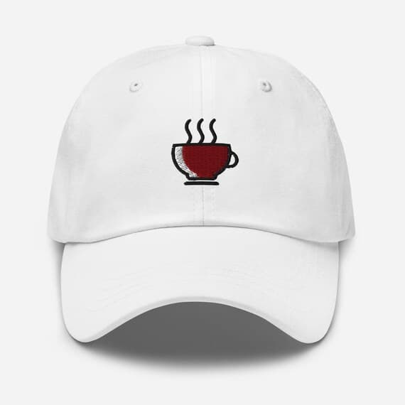 Cute Coffee Cup Embroidered Hat – Aesthetic Baseball Cap, Coffee Lover Gift, Barista Dad Hat