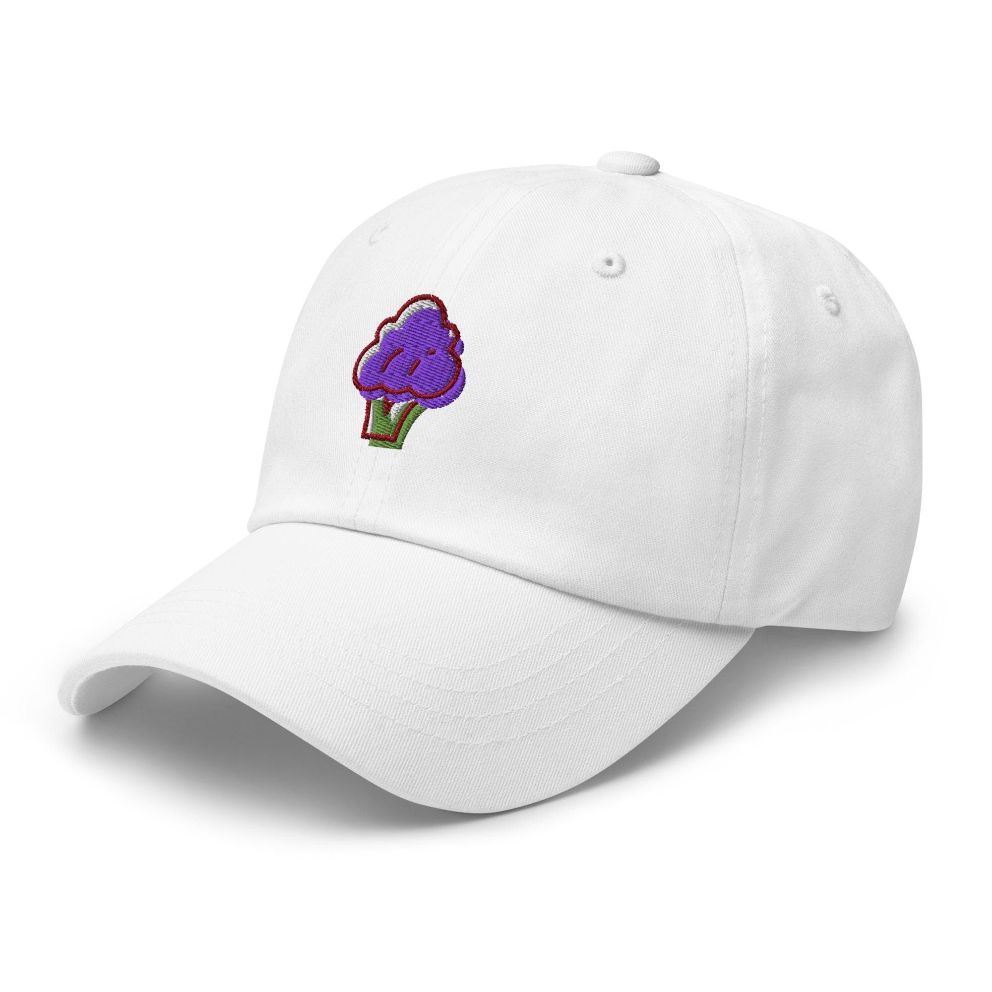 Cute Purple Broccoli Dad Cap | Funny Vegetable Baseball Hat | Gift for Gardeners & Veggie Lovers