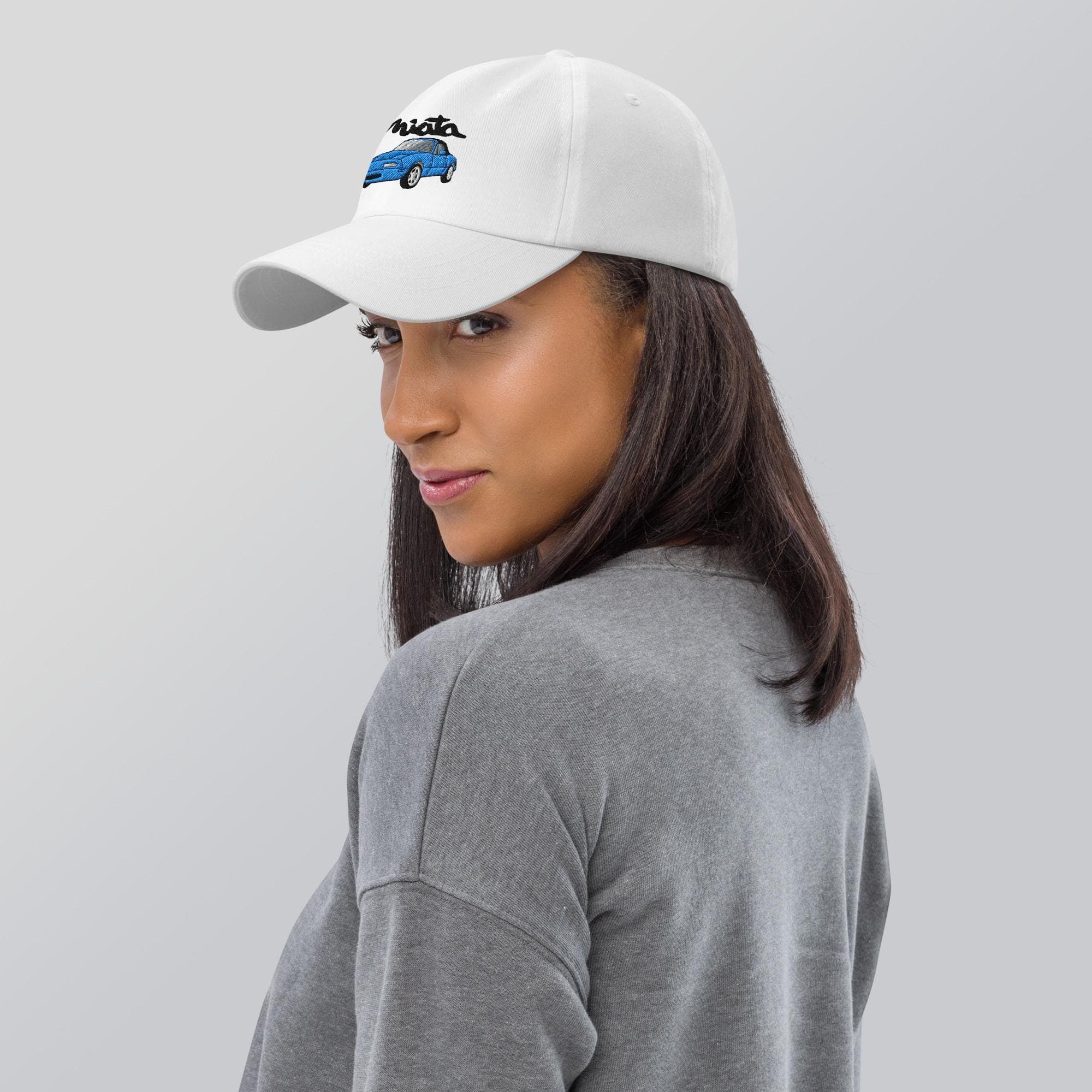 Teal Blue Miata Mazda Hat Embroidered Dad Cap