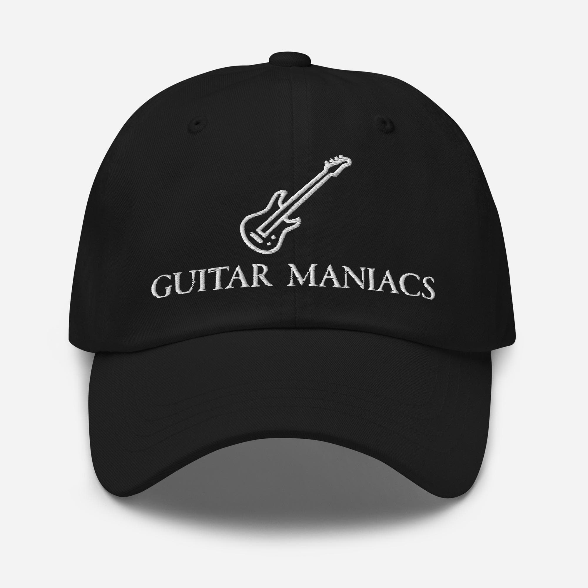 Guitar Maniacs Hat | Embroidered Dad Cap |  guitar hero hat
guitar hat
hat with guitar
electric guitar hat
guitar maniac
for music lover
for guitar player
for guitar lover
music band hat
funny hat
funny music humor
hat for musician
music quotes hat