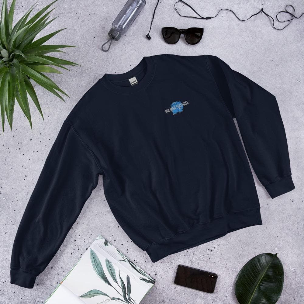 Big Man Blast  Embroidered Sweatshirt | Gamer Gift for Him | Anime Lover Gift | Cool Embroidered Crewneck | Unique Birthday Present