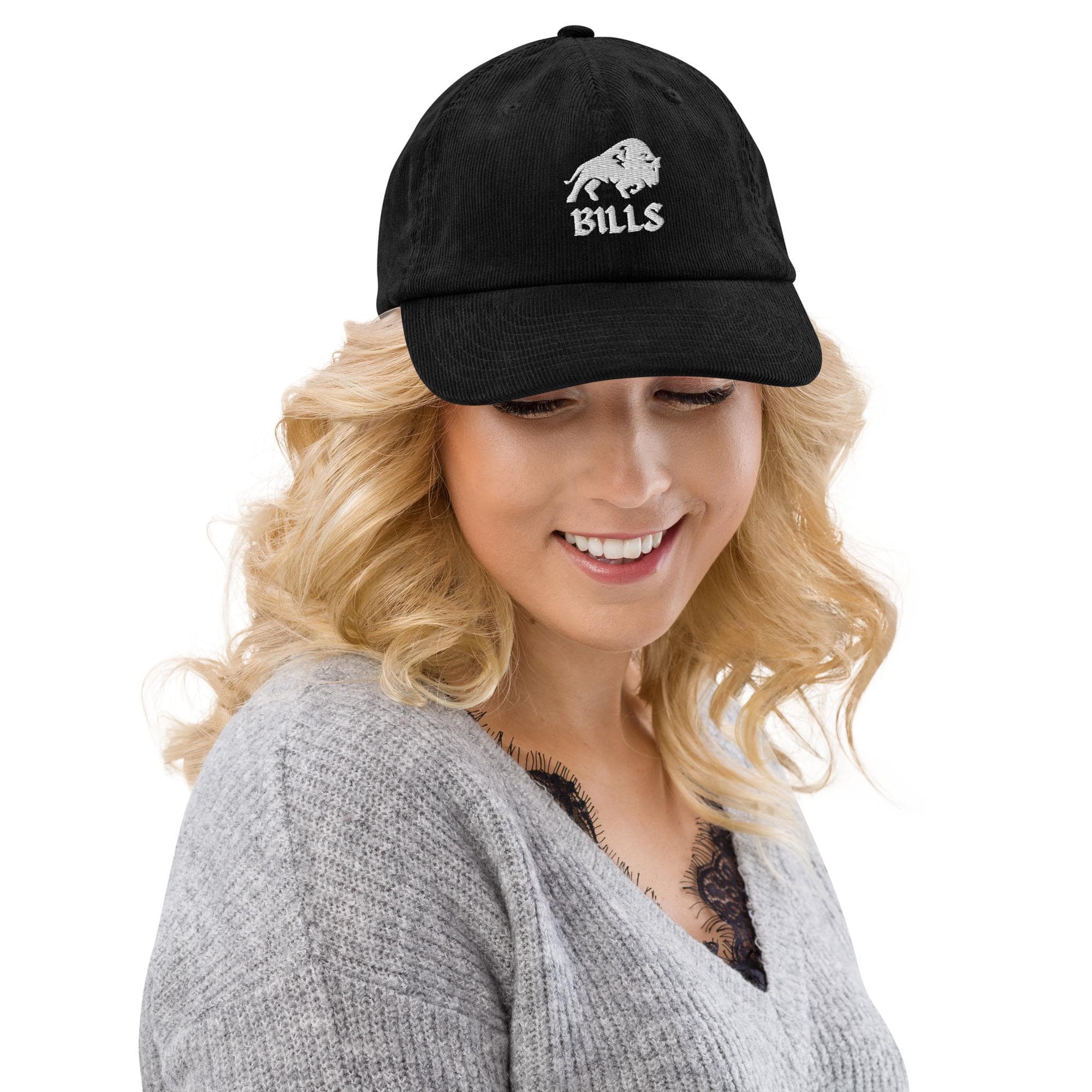 Buffalo Embroidered Corduroy Cap | Western Wildlife Hat | Outdoor Adventure Gift | Rustic Rancher Dad Hat | Animal Lover Baseball Cap