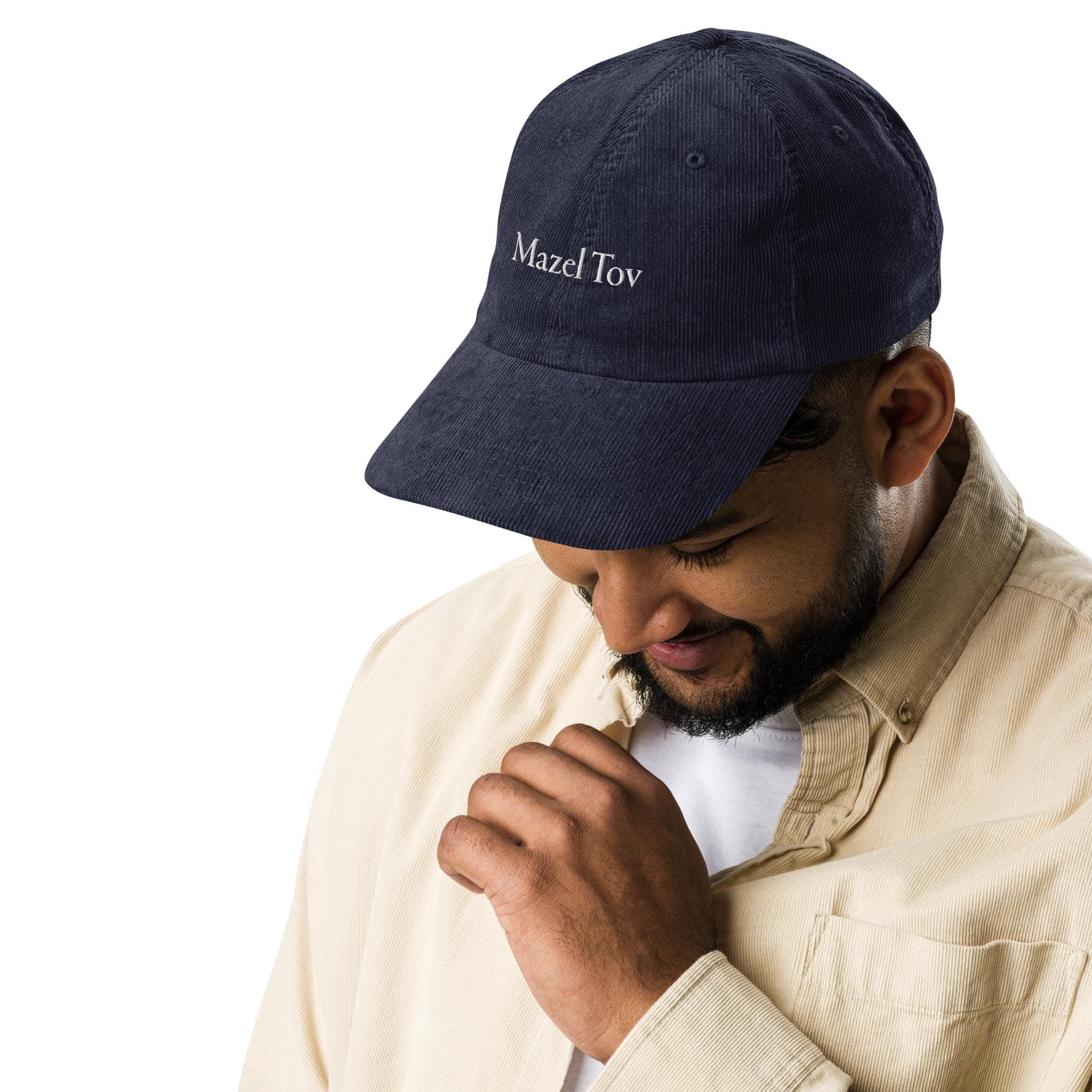 Mazel Tov Hat  |  Premium Vintage Corduroy Cap  |  Embroidered Hat  |  Adjustable Strap Metal Buckle