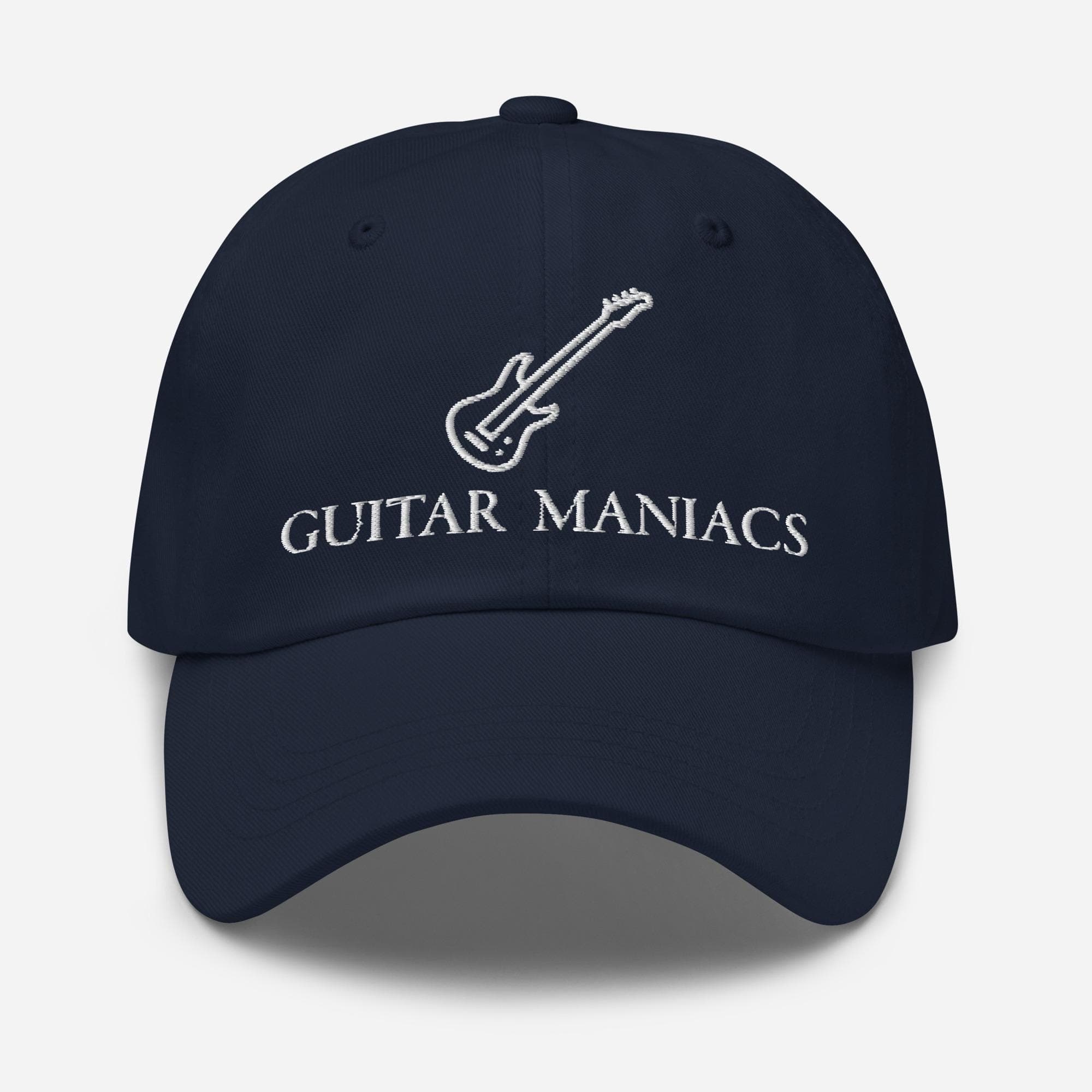 Guitar Maniacs Hat | Embroidered Dad Cap |  guitar hero hat
guitar hat
hat with guitar
electric guitar hat
guitar maniac
for music lover
for guitar player
for guitar lover
music band hat
funny hat
funny music humor
hat for musician
music quotes hat