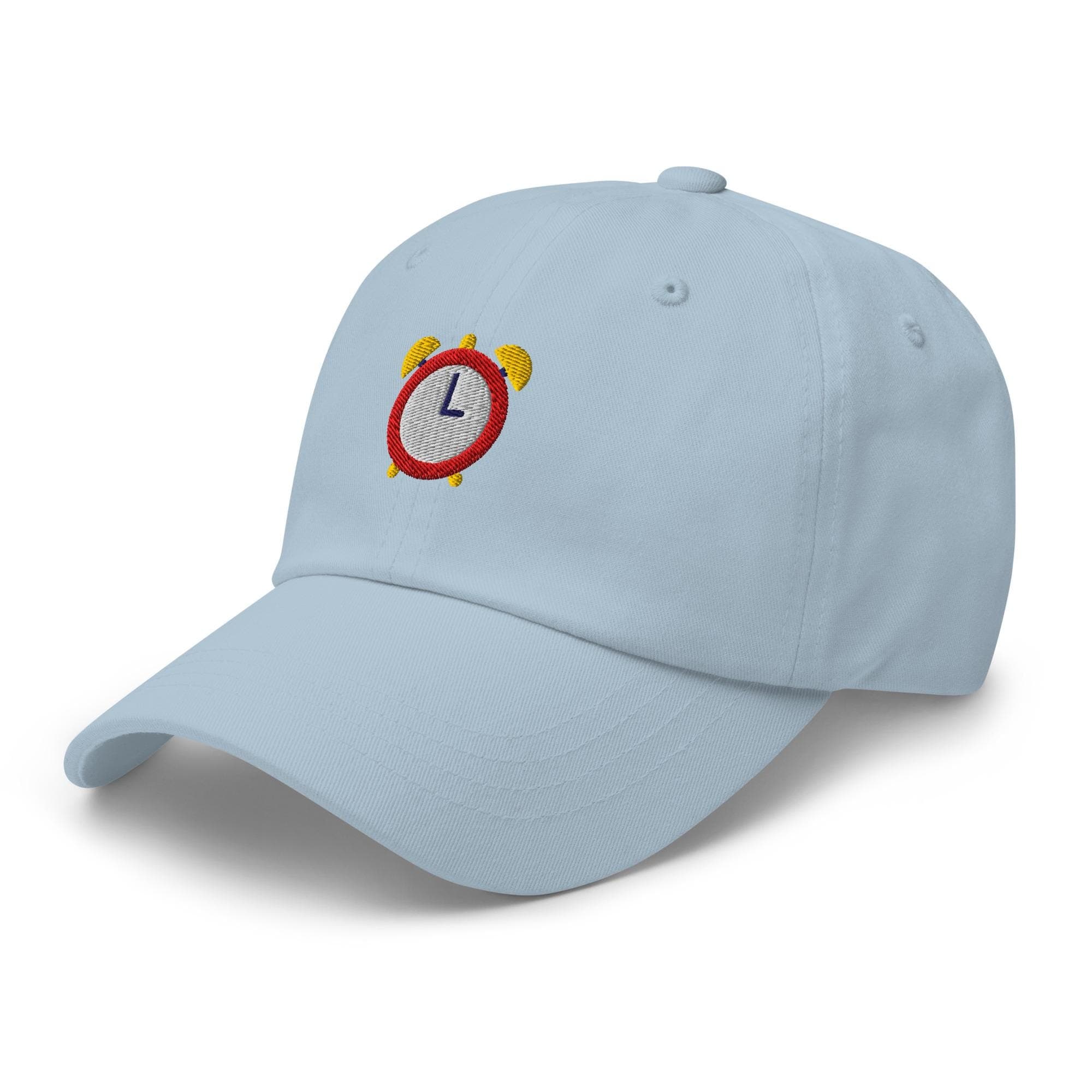 Alarm Clock Embroidered Dad Hat, Minimalist Baseball Cap for Students, Workers Night Owls, Adjustable Cotton Cap