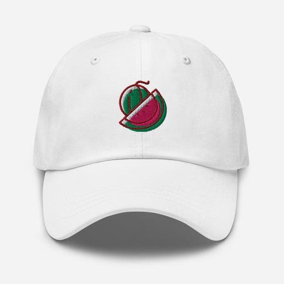 Watermelon Dad Hat, Embroidered Fruit Baseball Cap, Summer Aesthetic Adjustable Cotton Hat, Cute Watermelon Gift for Foodie & Plant Lovers