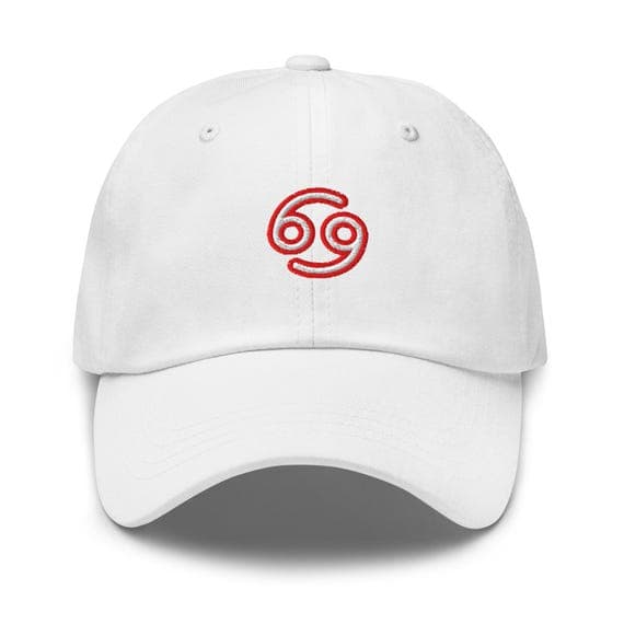 Cancer Zodiac Sign Hat Embroidered Dad Hat Adjustable Strap Gift for Cancer Birthday Astrology Hat Horoscope Astrological Adult Cap