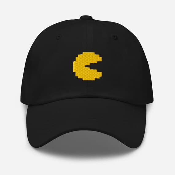 Pac-Man Embroidered Hat – Retro Arcade Gamer Cap, Classic Video Game Dad Hat, Pixel Gaming Style
