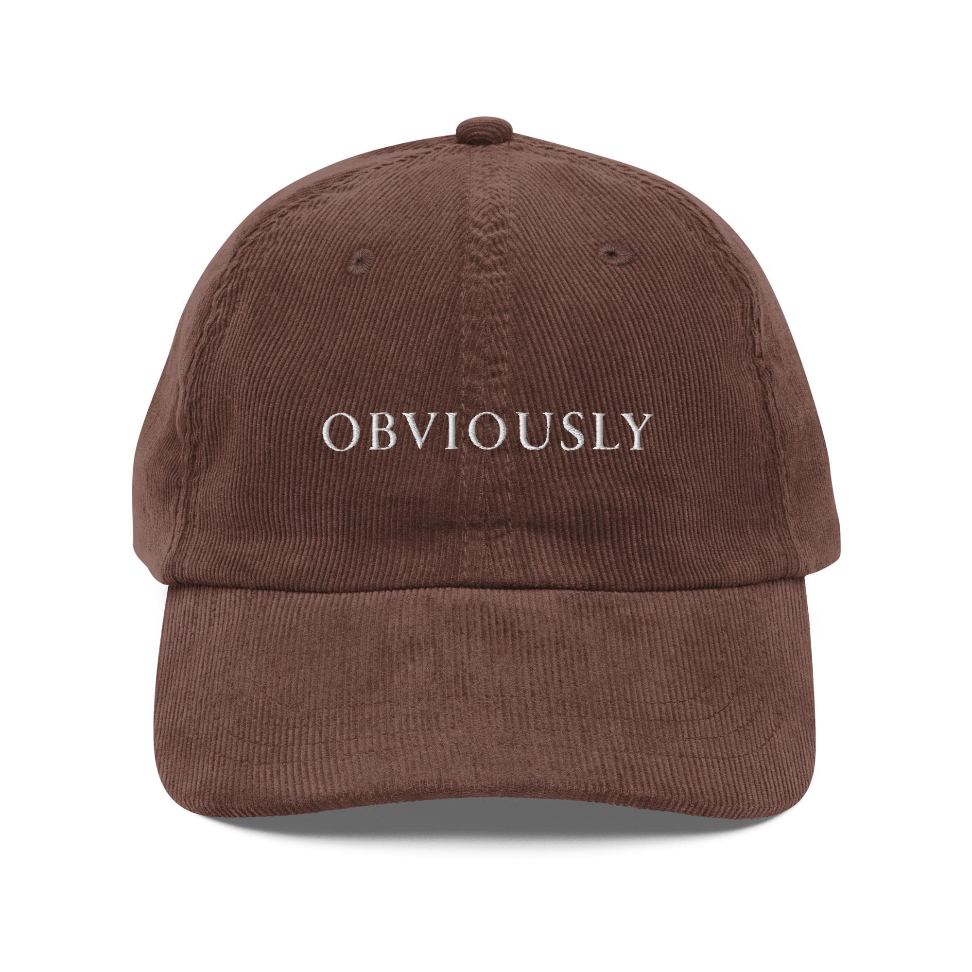 Obviously Hat Embroidered Corduroy Cap