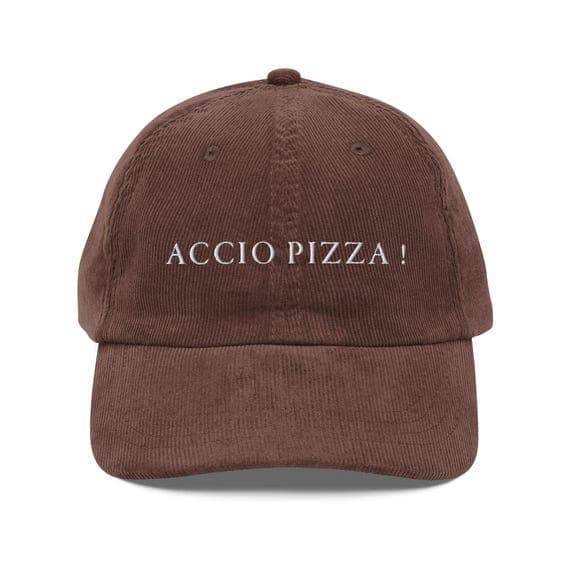 Accio pizza Hat Embroidered Corduroy Cap