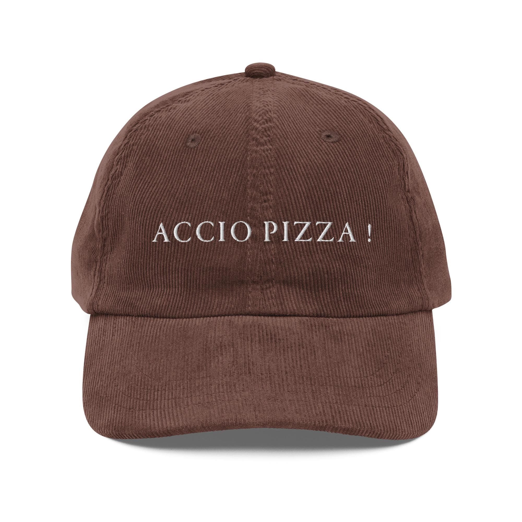 Accio pizza Hat Embroidered Corduroy Cap