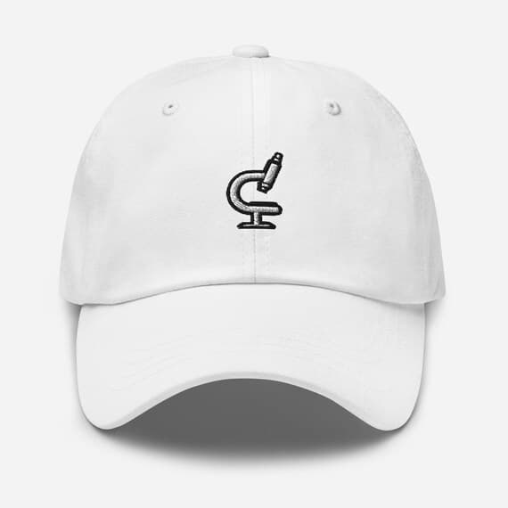 Embroidered Microscope Hat – Science Lover Cap – Cute STEM Gift – Geeky Embroidery Hat