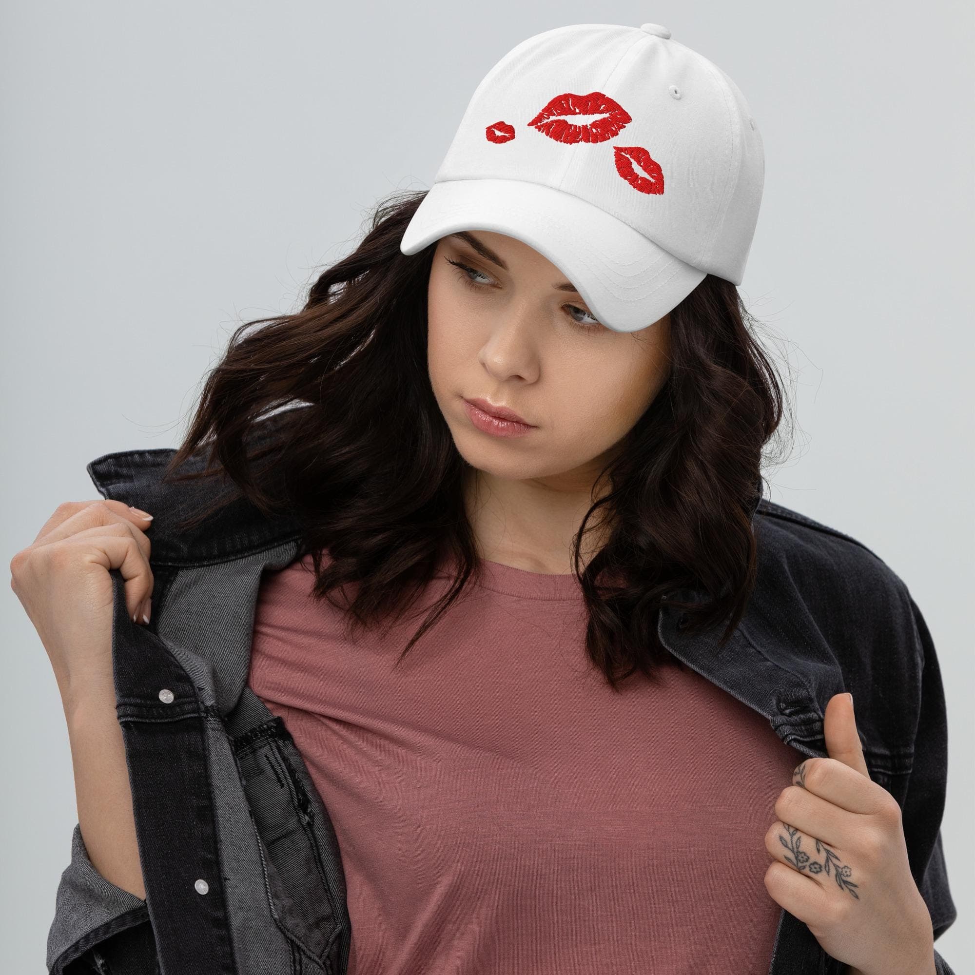 Kiss mark Hat Embroidered Dad Cap kiss mark cap
red lips
hat with kiss mark
hat with red lips
cap with kiss mark
cap with red lips
valentines gift
gift for couples
gift for girlfriend
funny hat
funny humor on hat