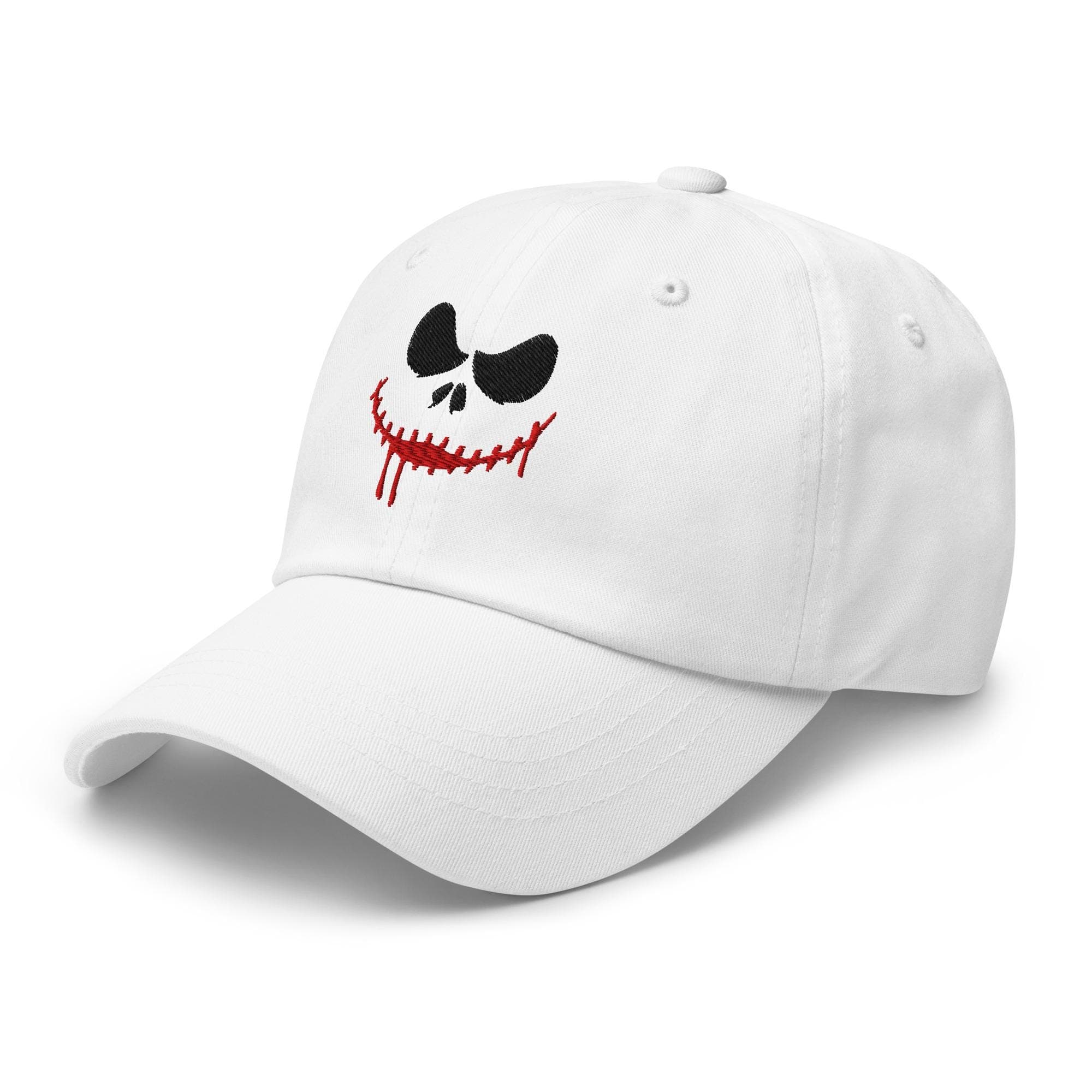 Jack Skellington Smile Hat, Halloween Dad Cap, Embroidered Jack Face Cap, Spooky Pumpkin King Baseball Hat, Gothic Gift for Him or Her