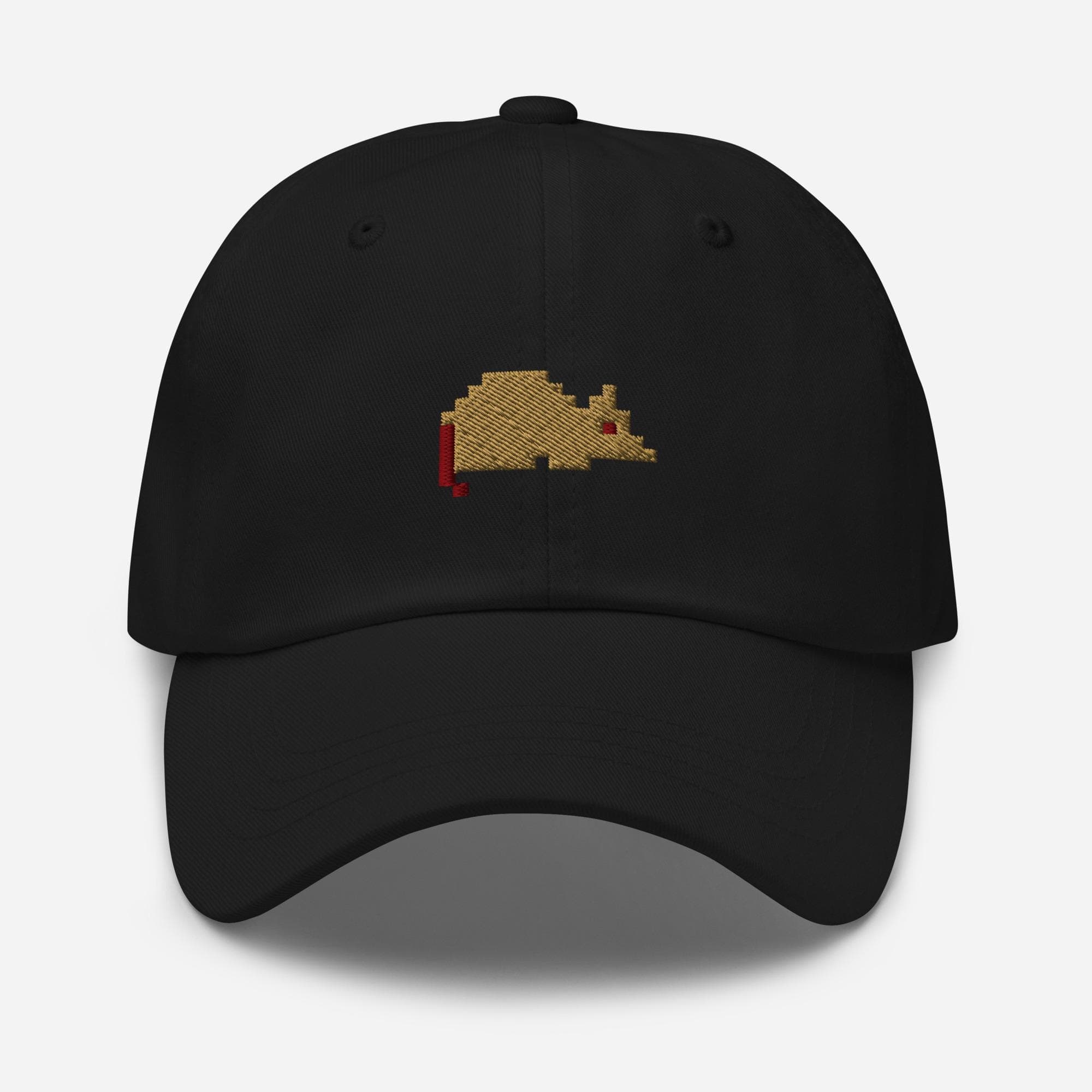 Pixel Mouse Embroidered Dad Cap, Retro Gamer Baseball Hat, 90s Pixel Art Mouse Cap, Adjustable Casual Gaming Hat