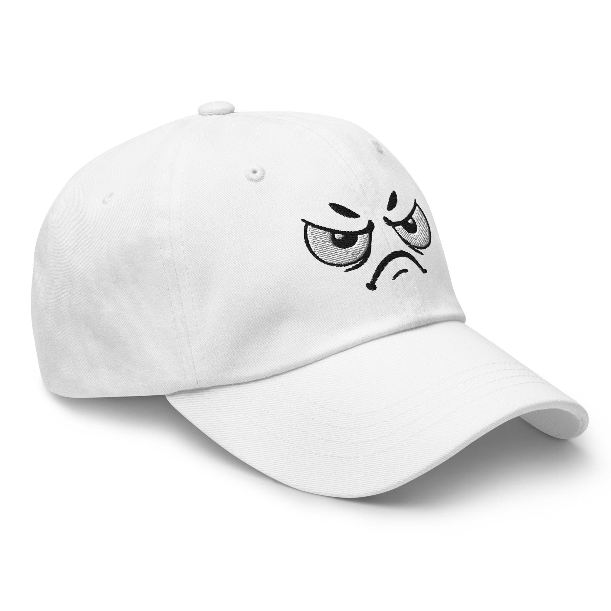 Angry Cartoon Face Embroidered Hat – Funny Emoji Expression Cap, Cute Streetwear Baseball Hat, Unisex Gift for Teens & Adults