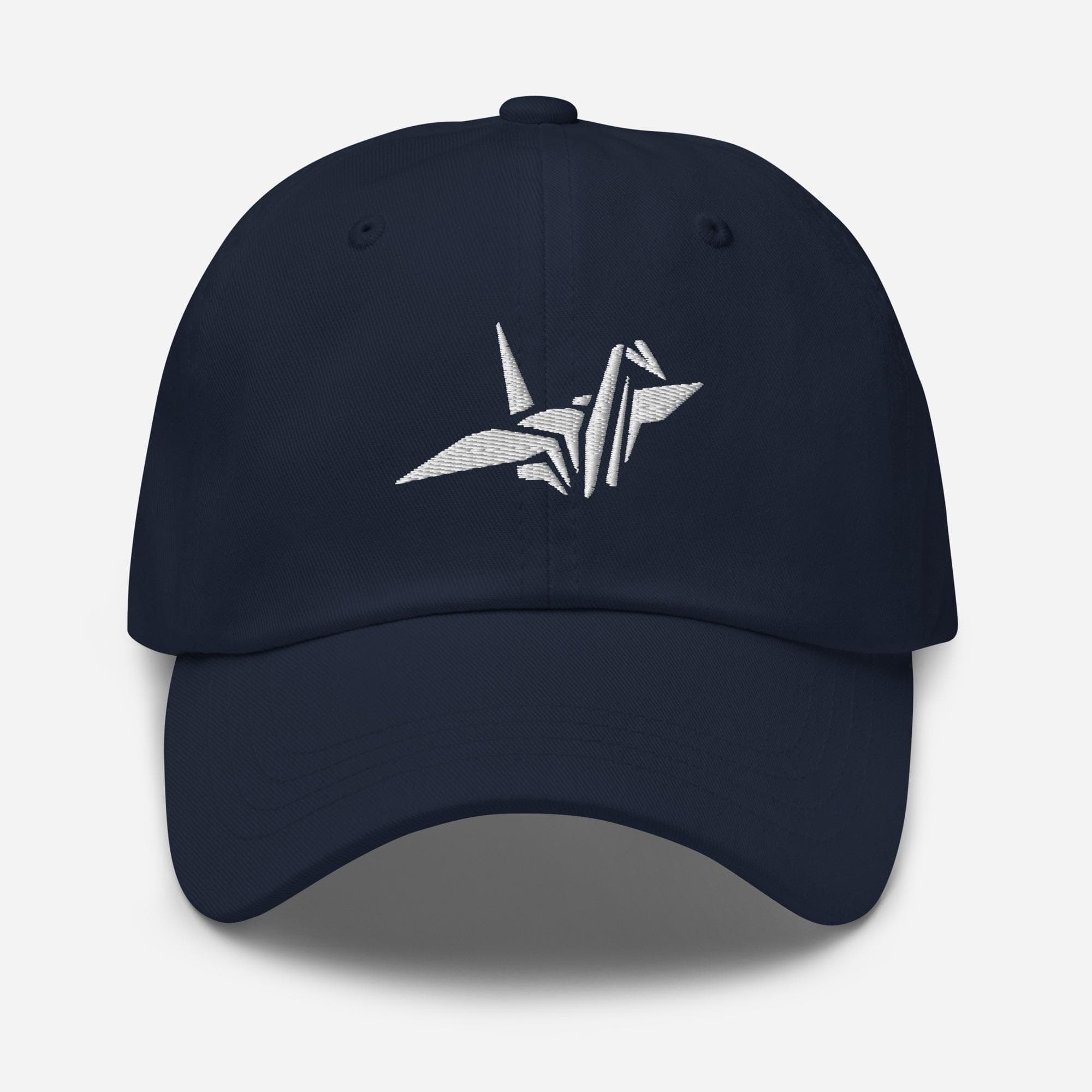Paper Crane Hat Embroidered Cap – Origami Bird Baseball Cap, Minimalist Crane Embroidery Dad Hat, Unique Origami Gift