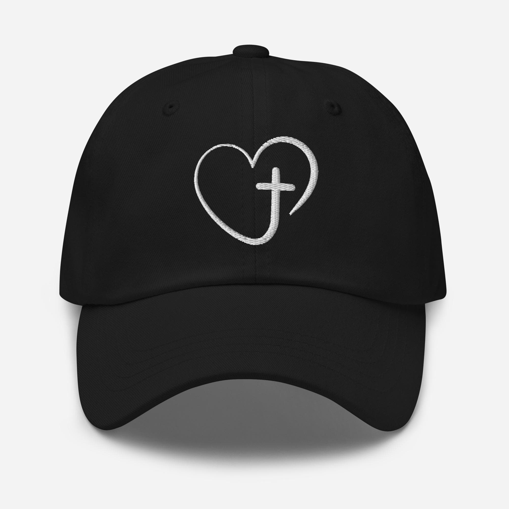 Christian Embroidered Cap – Heart with Cross Hat, Faith Baseball Cap, Religious Gift for Men & Women, Christian Apparel