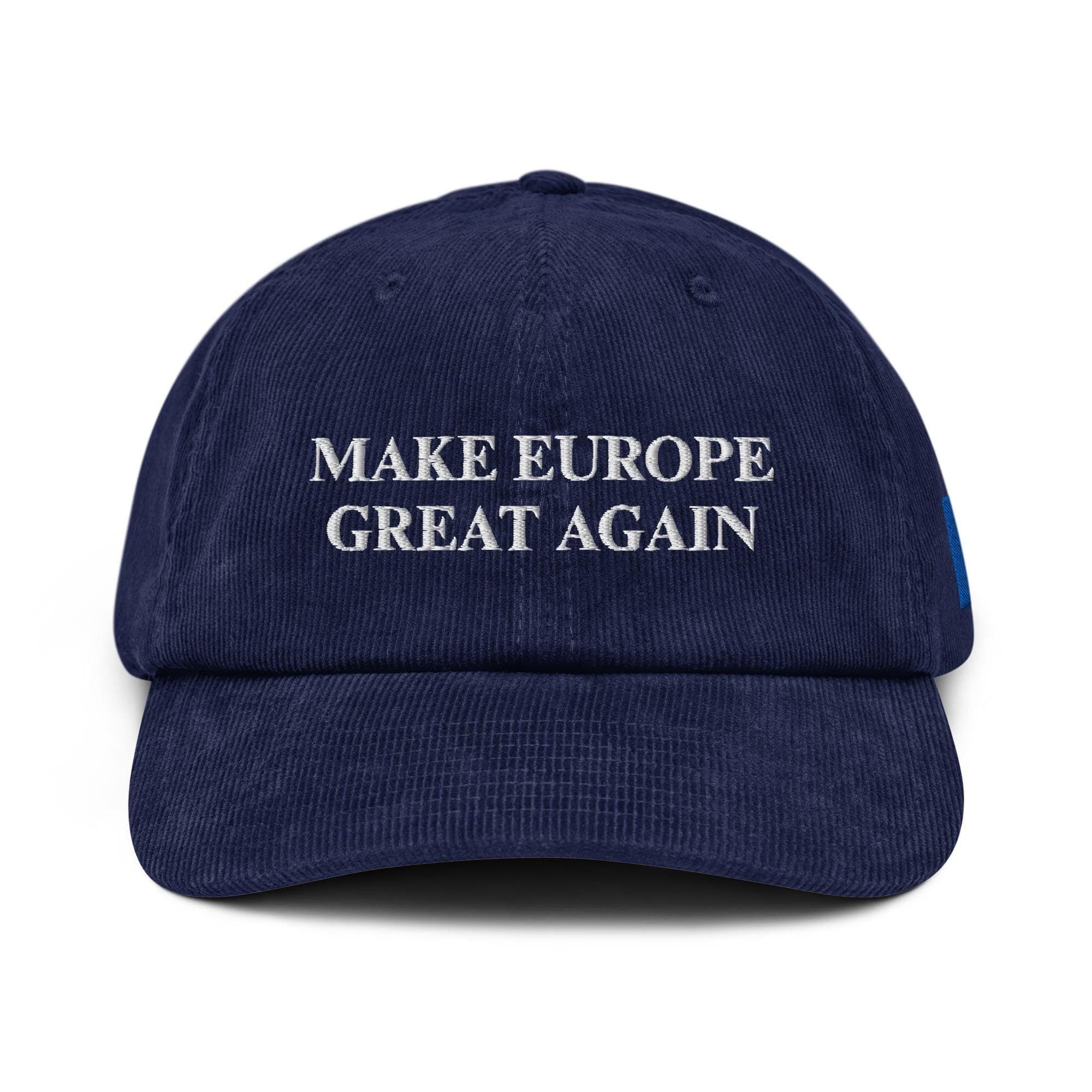 Make Europe Great Again Corduroy Hat | Embroidered Corduroy Hat | MEGA HAT | Adjustable Buckle Cap