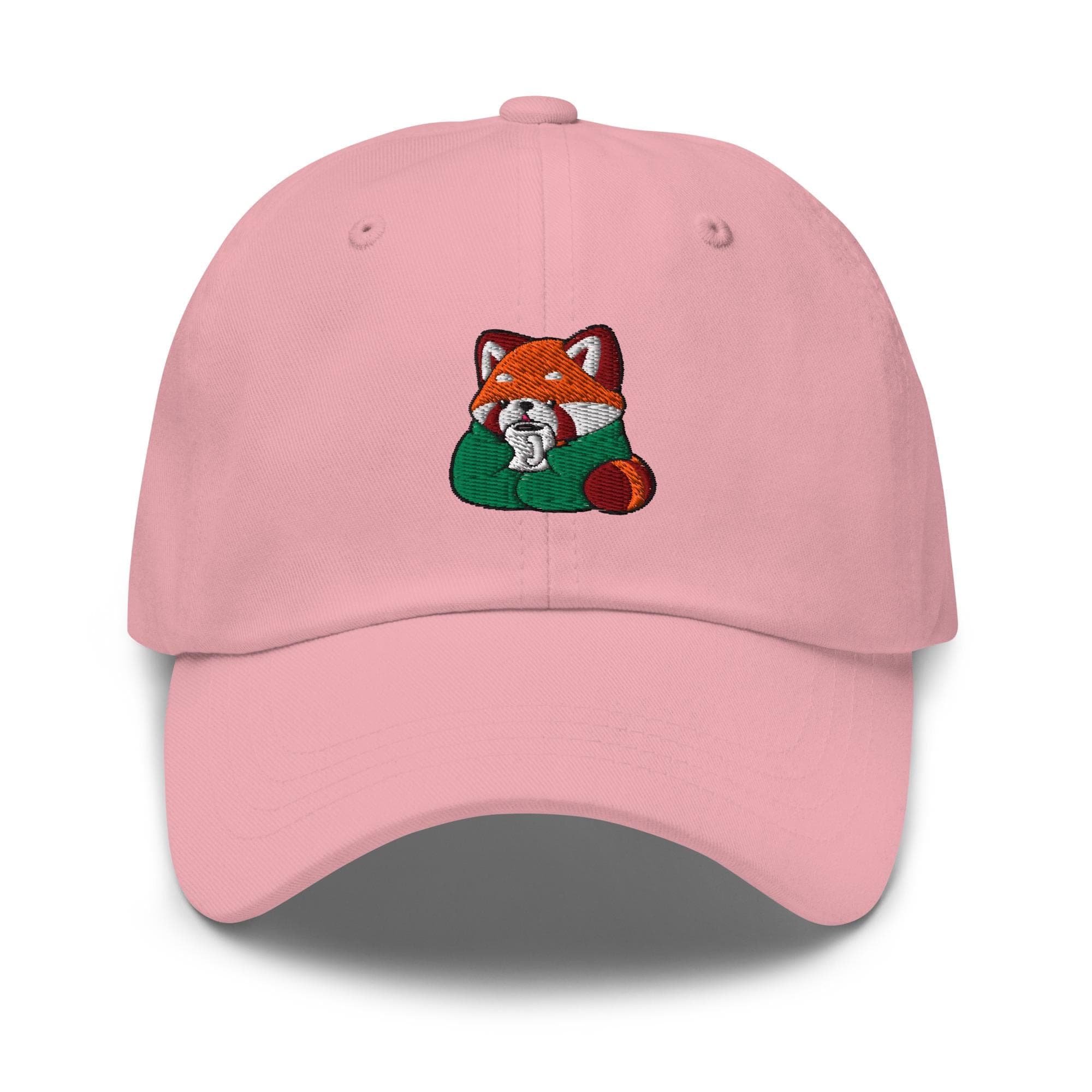 Cute Red Panda Drinking Coffee Embroidered Dad Hat, Gift For Panda Lovers Baseball Cap, Dad Cap Gifts, Gift for Dad Gift for Mom Hat Panda