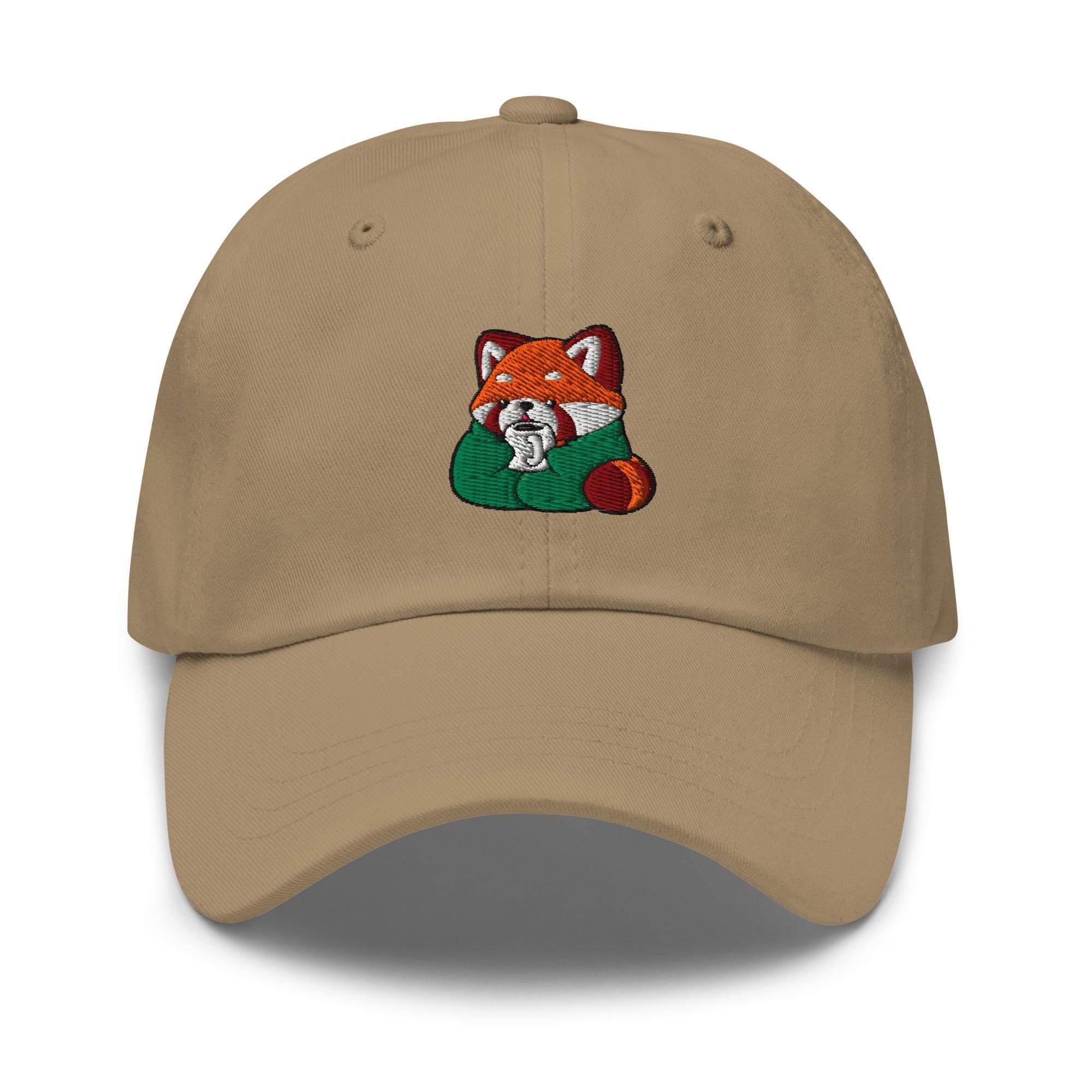 Cute Red Panda Drinking Coffee Embroidered Dad Hat, Gift For Panda Lovers Baseball Cap, Dad Cap Gifts, Gift for Dad Gift for Mom Hat Panda