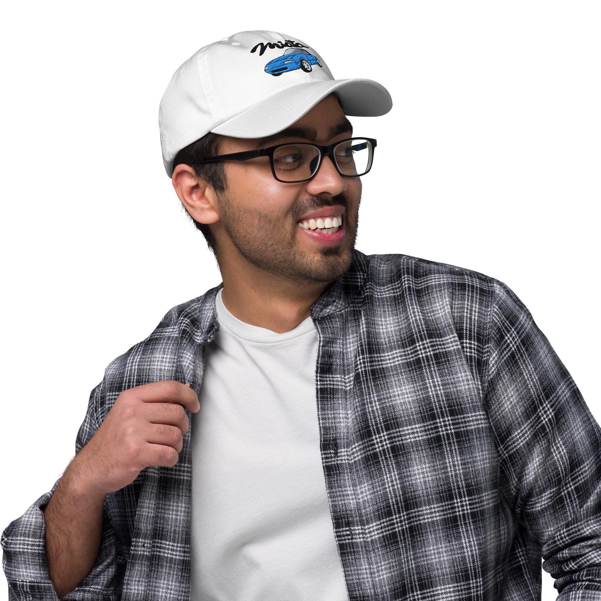 Teal Blue Miata Mazda Hat Embroidered Dad Cap