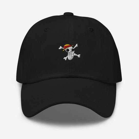 Strawhat Pirates Anime Embroidered Hat Cross and Skull Logo Strawhat Jolly Roger Baseball Cap