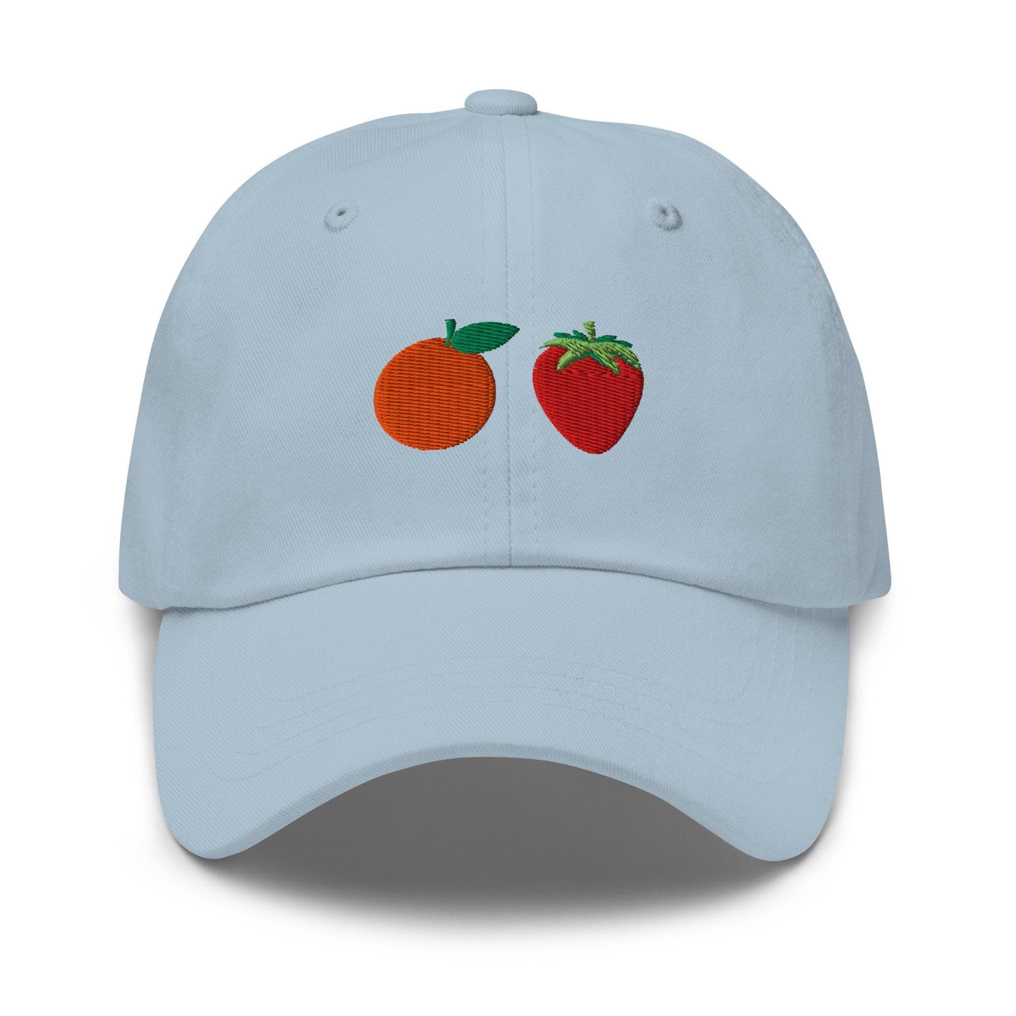 Strawberry and Orange Hat Embroidered Hat Cute Fruit Gift for Strawberry Lover Orange Lover Unisex Baseball Hat Strapback Vegetarian Hat