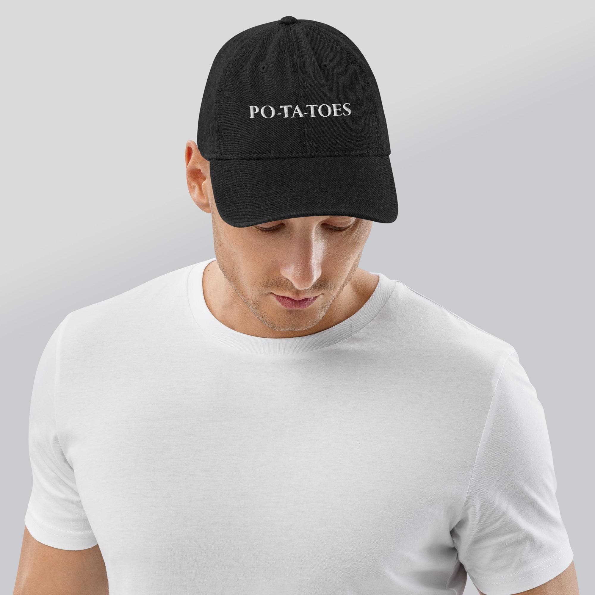 Potatoes Denim Hat Embroidered | LOTR Gift Lord of the rings
LOTR merch
Frodo Baggins
The Hobbit
The Fellowship of
Mashed Potatoes hat
book lovers gifts
gifts for boyfriend
nerdy hats
po ta toes hat
aragorn merch
potatoes baseball
book lover gifts
