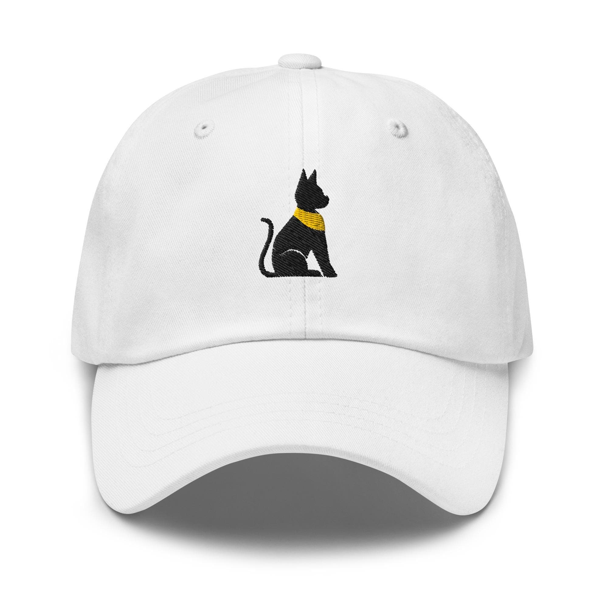 Black Egyptian Cat Embroidered Premium Dad Cap Baseball Cap Egyptian Hieroglyphs King Tut Hat Persian Hats Horus Hat Black Cat Gift for her