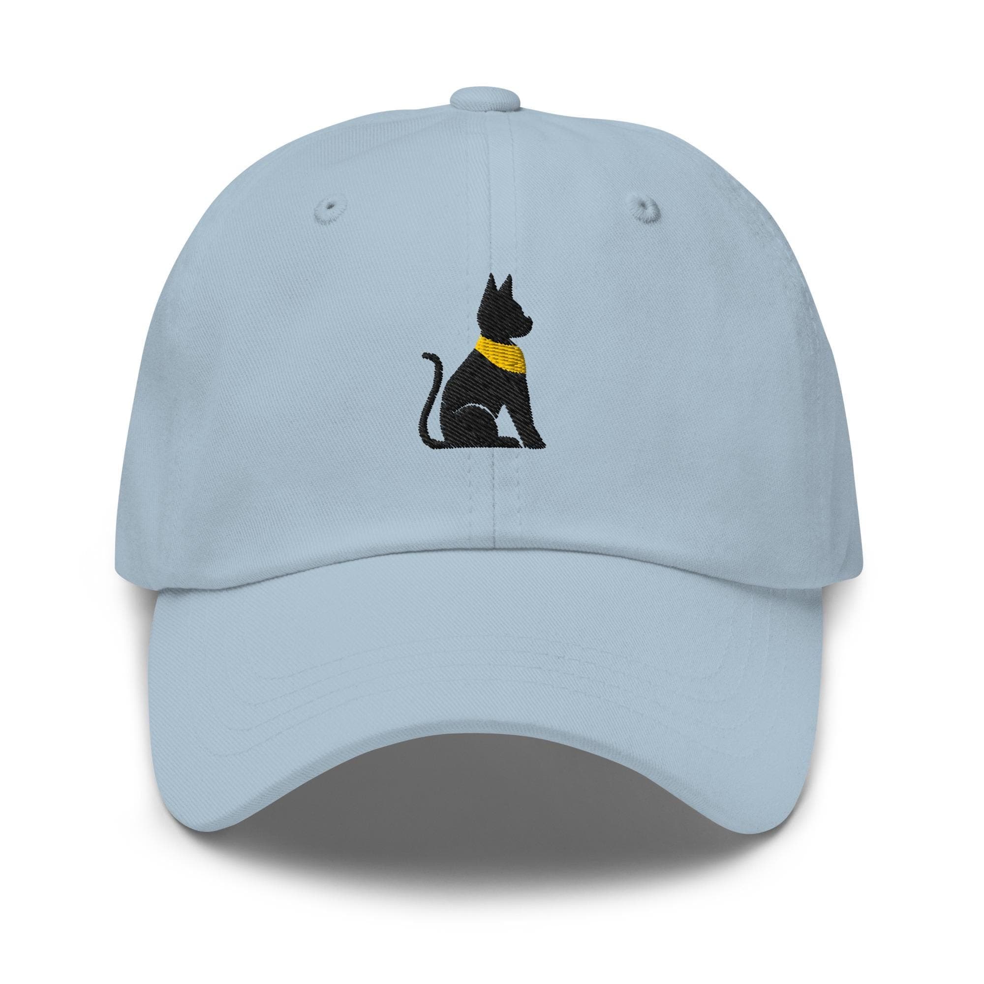 Black Egyptian Cat Embroidered Premium Dad Cap Baseball Cap Egyptian Hieroglyphs King Tut Hat Persian Hats Horus Hat Black Cat Gift for her