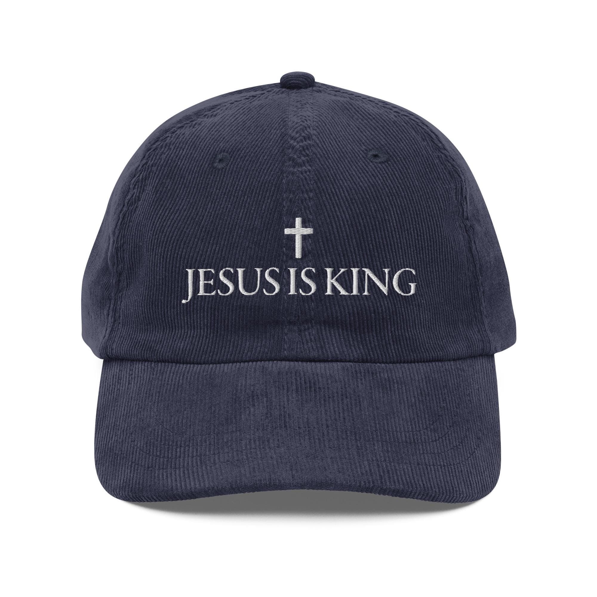 Jesus is King Hat Embroidered Corduroy Cap