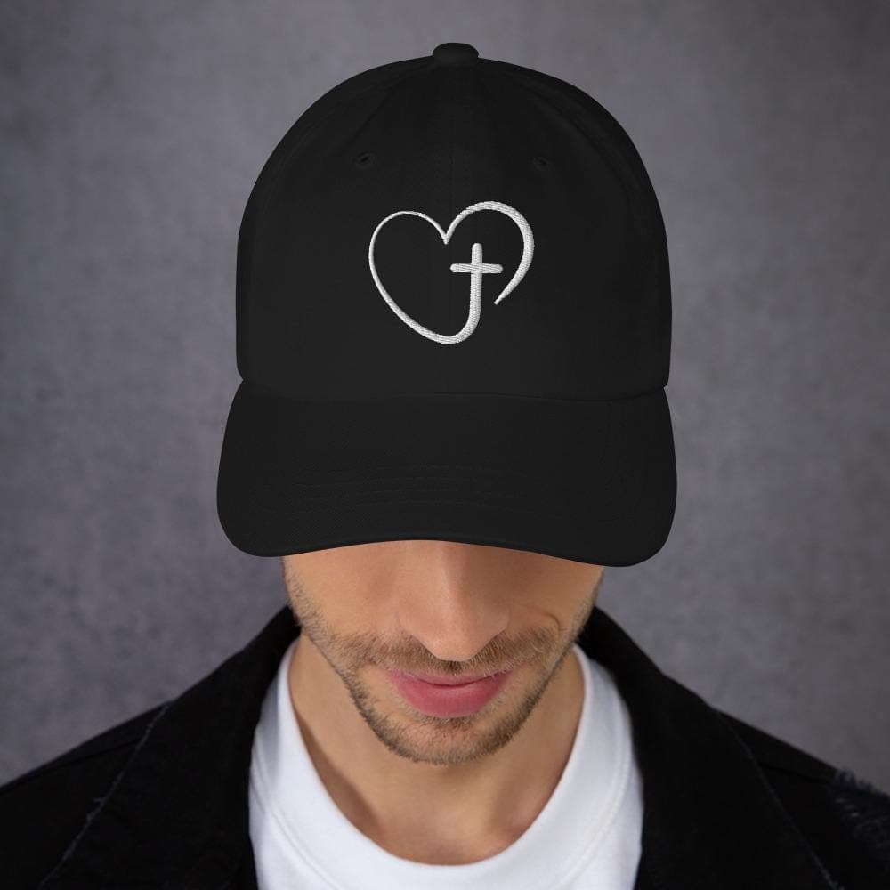Christian Embroidered Cap – Heart with Cross Hat, Faith Baseball Cap, Religious Gift for Men & Women, Christian Apparel