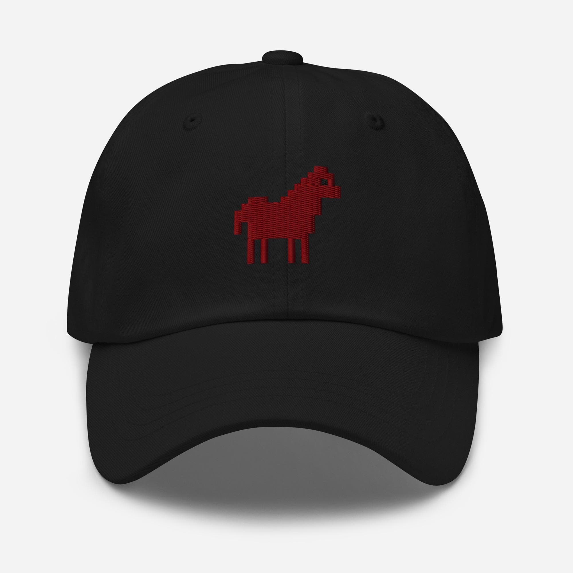 Pixelated Horse Embroidered Dad Cap – Retro Gamer Baseball Hat, Pixel Art Horse Cap, Gamer Gift, Animal Lover Aesthetic Hat