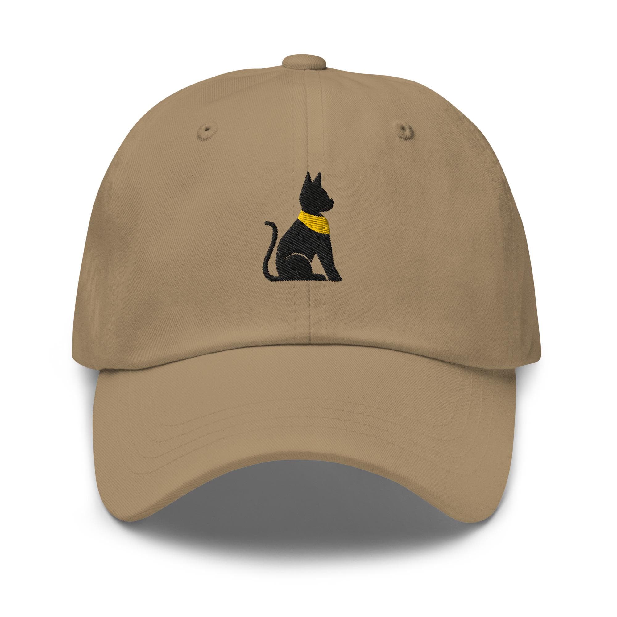 Black Egyptian Cat Embroidered Premium Dad Cap Baseball Cap Egyptian Hieroglyphs King Tut Hat Persian Hats Horus Hat Black Cat Gift for her