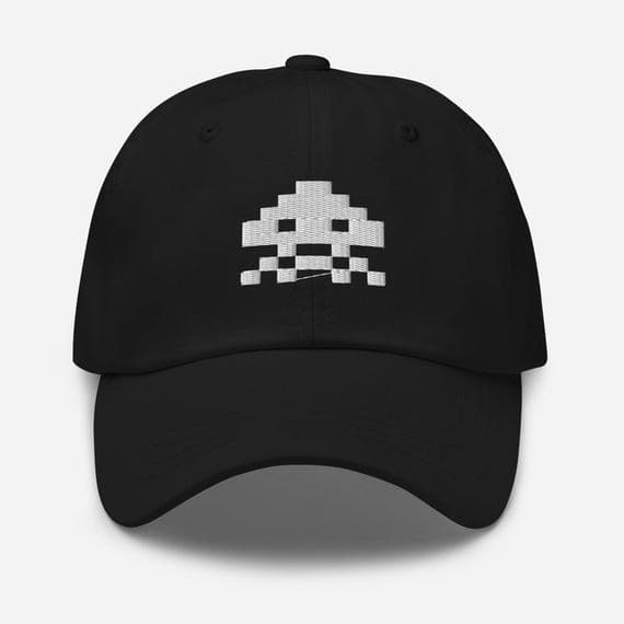 Retro Pixel Monster Hat – Embroidered Gaming Cap for Gamers & Pixel Art Fans