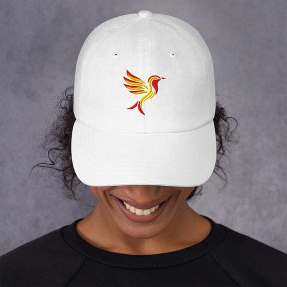 Flame Bird Hat Embroidered Dad Cap