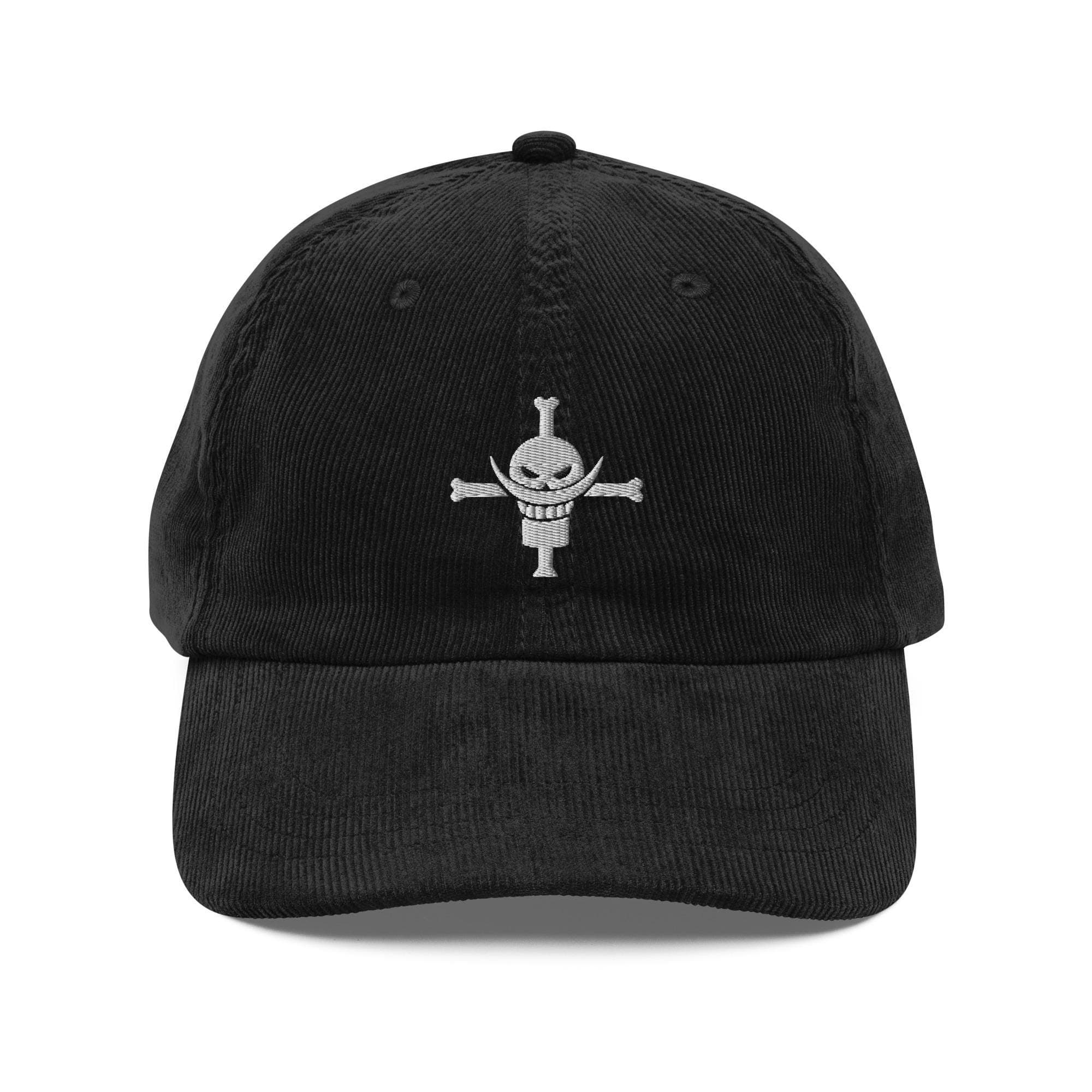 White Beard Pirate Flag Embroidered Cap, Anime Pirate Skull Hat, Manga Cosplay Accessory for Fans, Corduroy cap