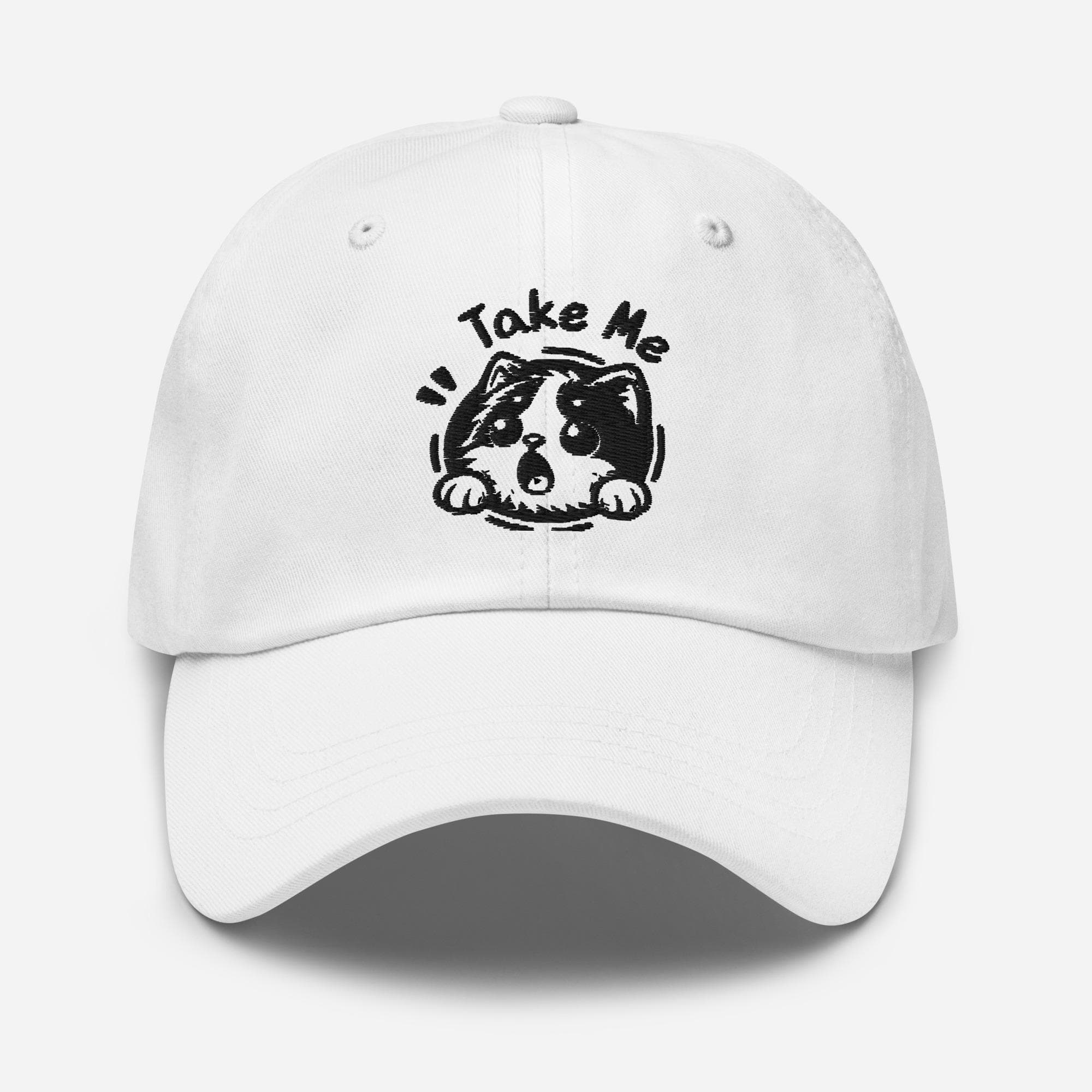Kawaii Cat Dad Cap – Take MeEmbroidered Baseball Hat – Cute Cat Lover Gift