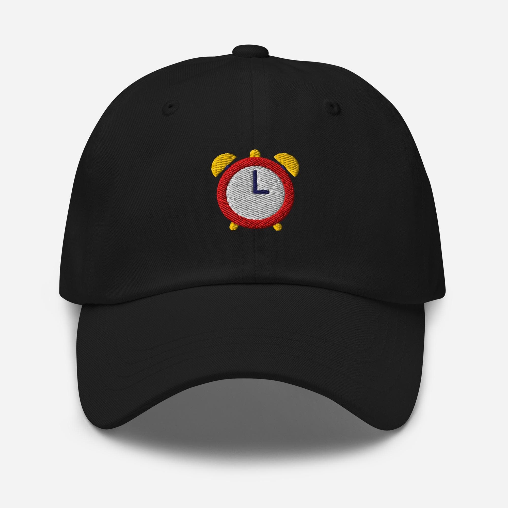 Alarm Clock Embroidered Dad Hat, Minimalist Baseball Cap for Students, Workers Night Owls, Adjustable Cotton Cap