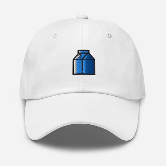 Cute Milk Box Embroidered Hat – Kawaii Aesthetic Baseball Cap, Casual Cartoon Dad Hat, Unique Embroidery Gift