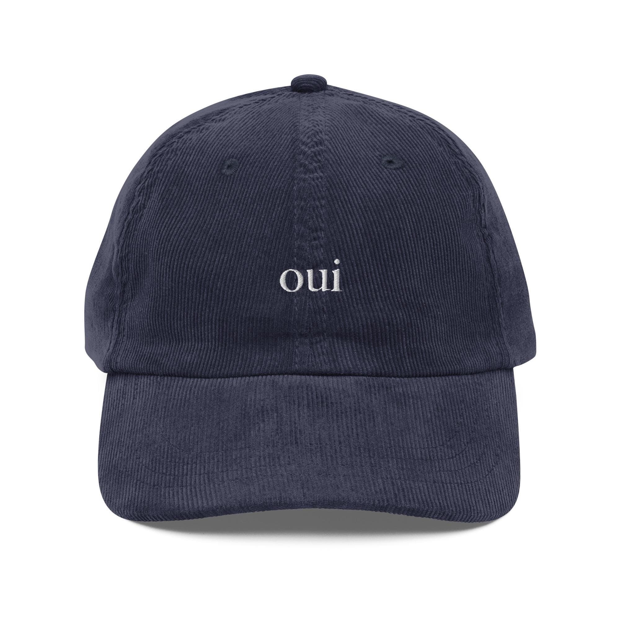 Oui Hat | Premium Vintage Corduroy Cap | Embroidered Hat | French Quote Hat