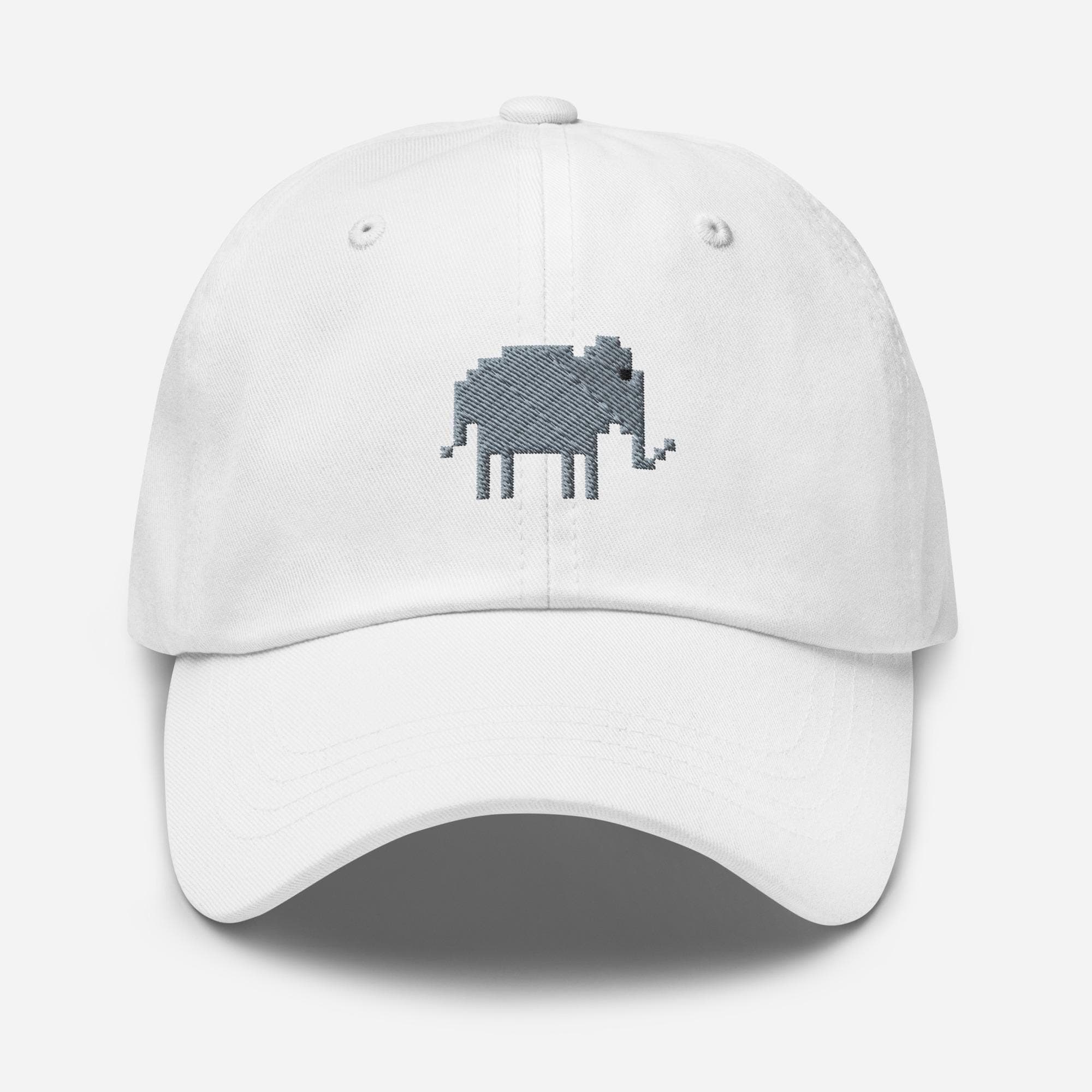 Pixelated Elephant Dad Cap | Unisex Baseball Hat | Retro Animal Embroidery | Gift for Elephant Lovers