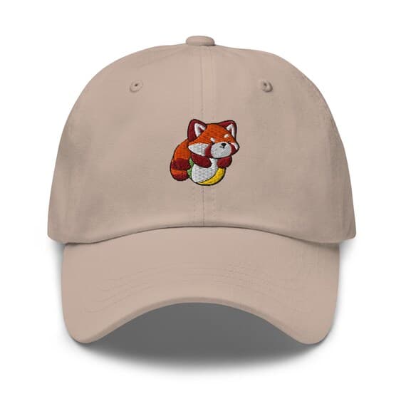 Cute Red Panda Playing a Ball Embroidered Hat, Gift For Panda Lovers Baseball Cap, Dad Cap Gifts, Gift for Dad Gift for Mom Hat Panda