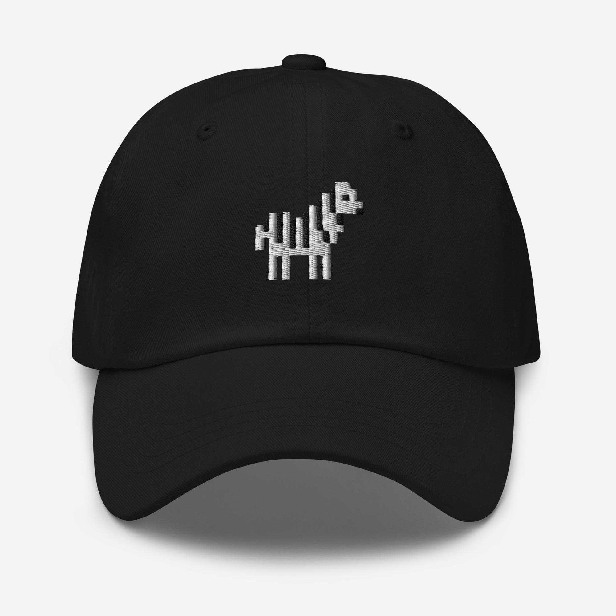 Pixelated Zebra Baseball Dad Cap | Embroidered Animal Graphic Hat | Retro Pixel Art Adjustable Cotton Cap for Men Women