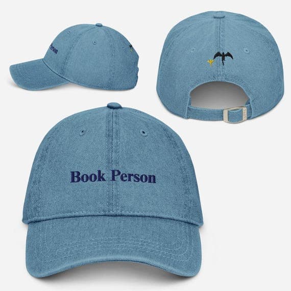 Book Person Denim Hat Embroidered | Book Reader Hat