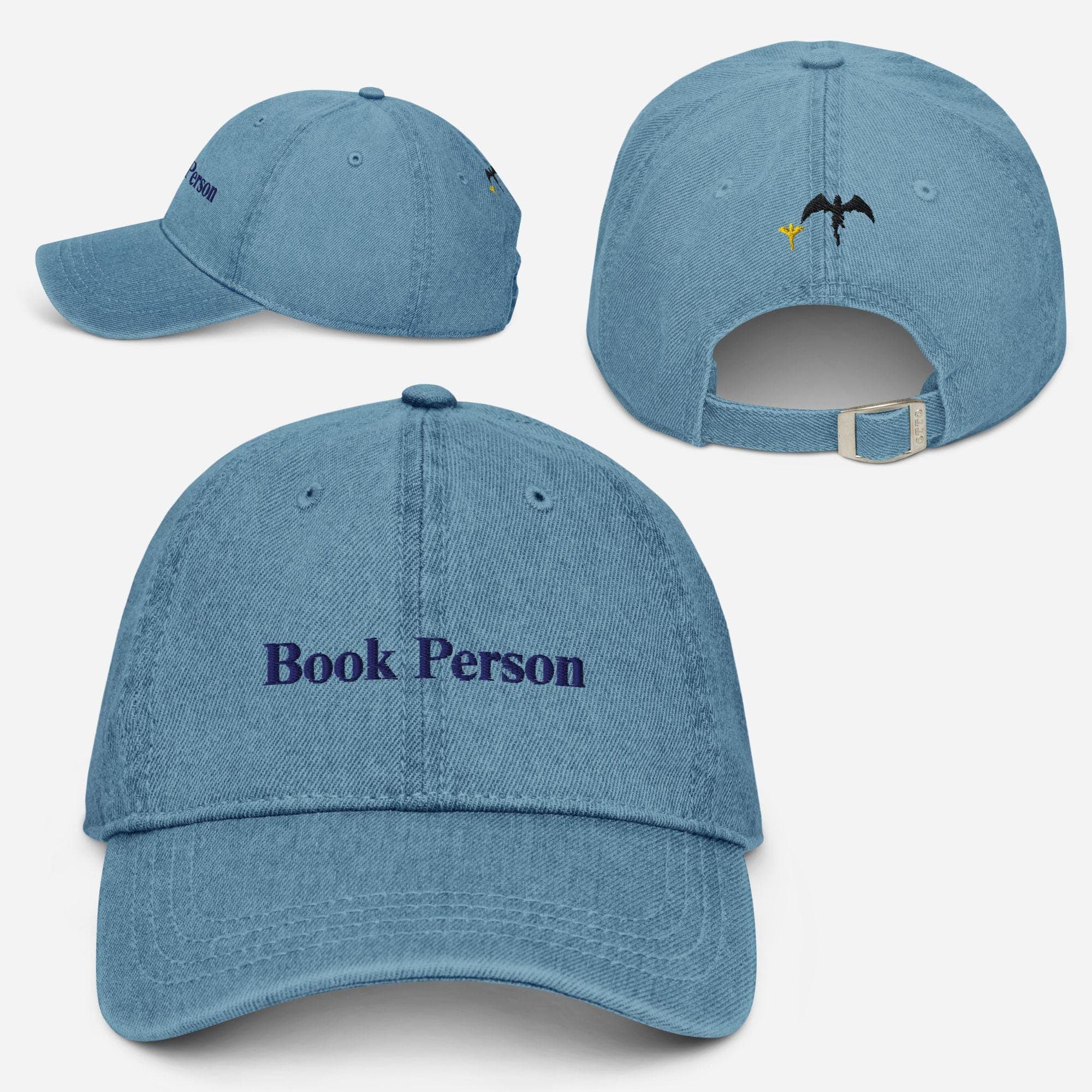 Book Person Denim Hat Embroidered | Book Reader Hat